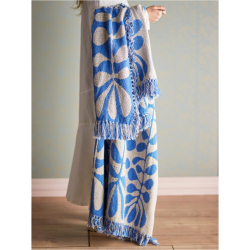 Bomuldsplaid ''Nevine'' - bl/natur