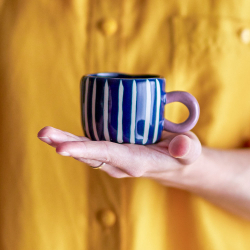 Kop med hank "Nini" - stripe bl�