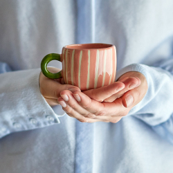Kop med hank "Nini" - stripe pink