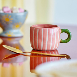 Kop med hank "Nini" - stripe pink
