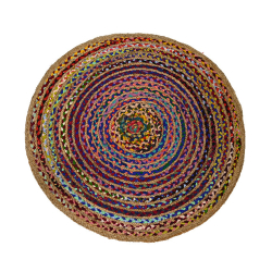 Rundt gulvtppe i jute - ''summer'' - stor