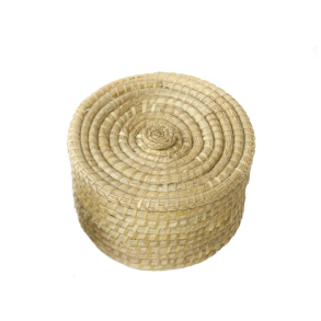 Rund opbevaringskurv med lg - 25 cm.