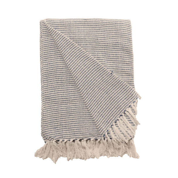 Sengetppe "Braid" - dusty blue