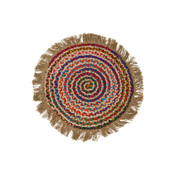 Rundt gulvtppe i jute - ''summer'' - lille