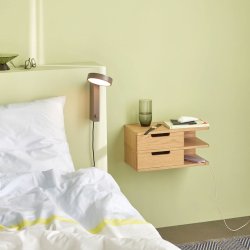 Open shelf med to skuffer