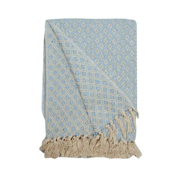 Bomuldsplaid "Harlekin" - lysebl�