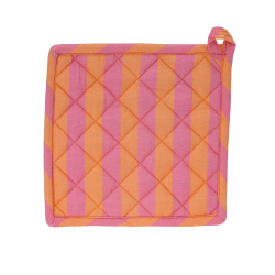 Grydelapper ''Stripes'' 2 stk. - orange/rosa