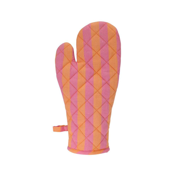 Grillhandske ''Stripes'' - orange/rosa