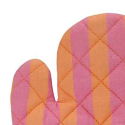 Grillhandske ''Stripes'' - orange/rosa