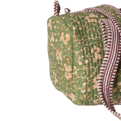 Rejsetaske artisan - lysgr�n sm� blomster