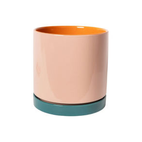 Urtepotte orange/pink/petrolium - 18 cm.