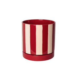 Urtepotte stribet r�d - 12,5 cm.