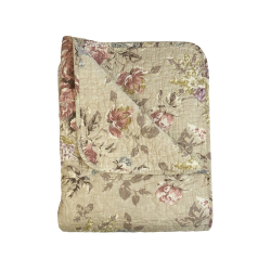 Quilt tppe - beige med blomster