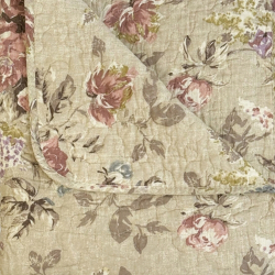 Quilt tppe - beige med blomster