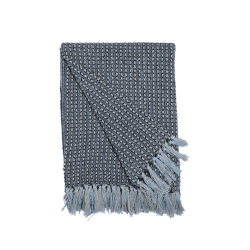 Bomuldsplaid - Blocks - Marinebl