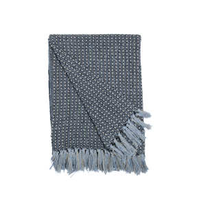 Bomuldsplaid - Blocks - Marinebl