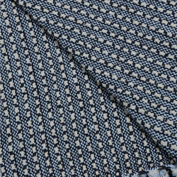 Bomuldsplaid - Blocks - Marinebl