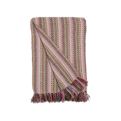 Bomuldsplaid - zigzag - multi