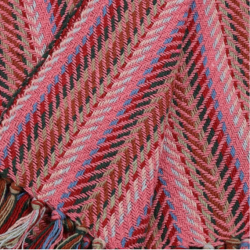 Bomuldsplaid - zigzag - pink/multi