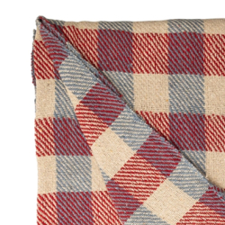 Bomuldsplaid - tern - lyserd/lysebl