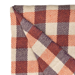 Bomuldsplaid - tern - lyserd/lilla