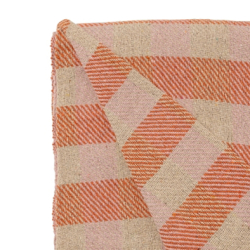 Bomuldsplaid - tern - lyserd/orange