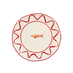 Middagstallerken "Ariane" - r�d/orange fisk