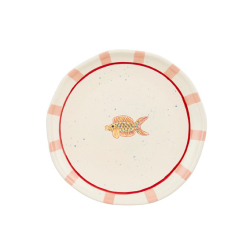 Middagstallerken "Ariane" - lyser�d/gul fisk