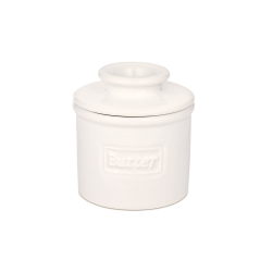 Hvid sm�rklokke med relief af teksten butter