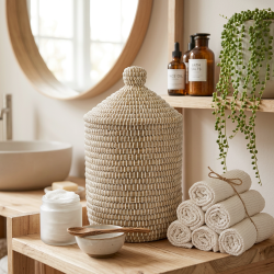 Vasket�jskurv flettet s�gr�s - 43 cm.