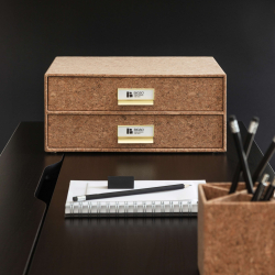 Arkivskuffer - kork - messinggreb