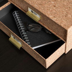 Arkivskuffer - kork - messinggreb