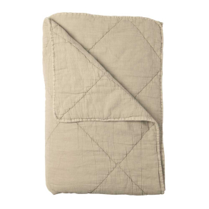 Vatteret senget�ppe i beige med en stenvasket effekt.