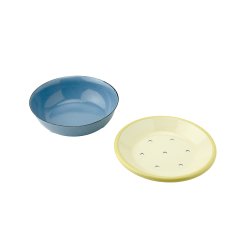 Sbeskl emalje - lysebl/gul/creme