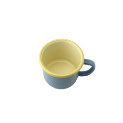 Emaljekop - Lysebl/gul/creme