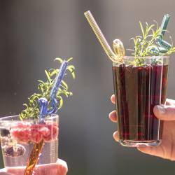 Glassugerr - lilla/gul - St med 2 stk.