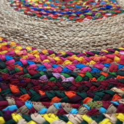 Rundt gulvtppe i jute - ''spring'' - stor