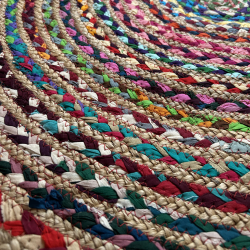 Rundt gulvtppe i jute - ''summer'' - stor