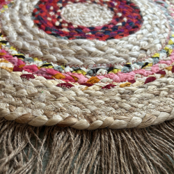 Rundt gulvtppe i jute - ''spring'' - lille