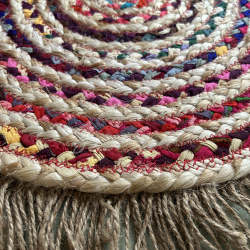 Rundt gulvtppe i jute - ''summer'' - lille