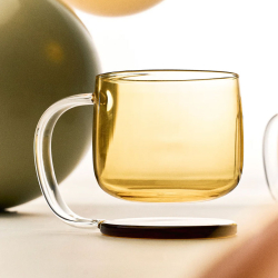 Krus i krystalglas ''Jelly'' - gul/brun