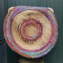 Rundt gulvtppe i jute - ''spring'' - stor