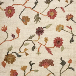 H�ndv�vet gulvt�ppe i jute - ''Flowers''