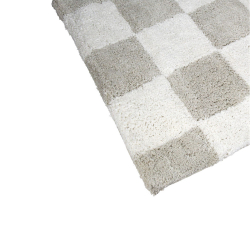 Bademtte "Blocks" hvid/gr