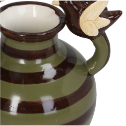 Stribet vase med to fugle - gr�n