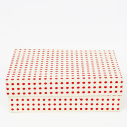 Hndlavet papirpynt - ''Quilled snow'' - rd - 6 stk. 