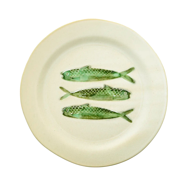 Middagstallerken i stent�j ''Sardine'' - Gr�n