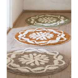 Bademtte rund - sage/off-white