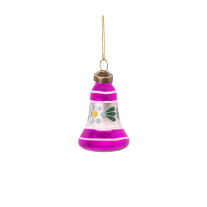Glasornament - vintage bell - lilla