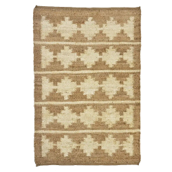 Gulvtppe i jute - natur/rd